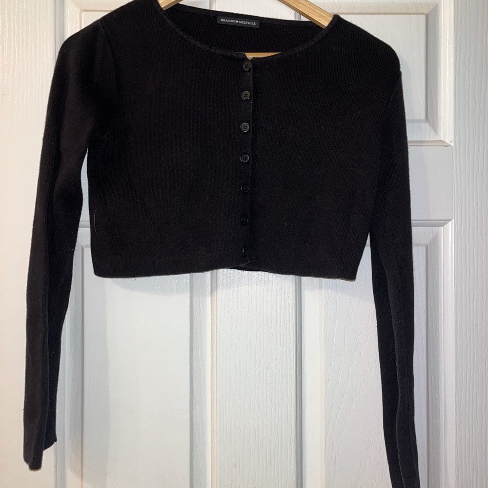 BRANDY MELVILLE Crop button up scoop neck sweater